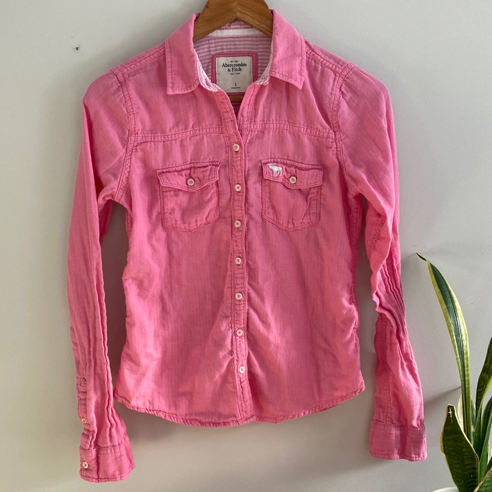 Abercrombie & Fitch Pink Button Up, S